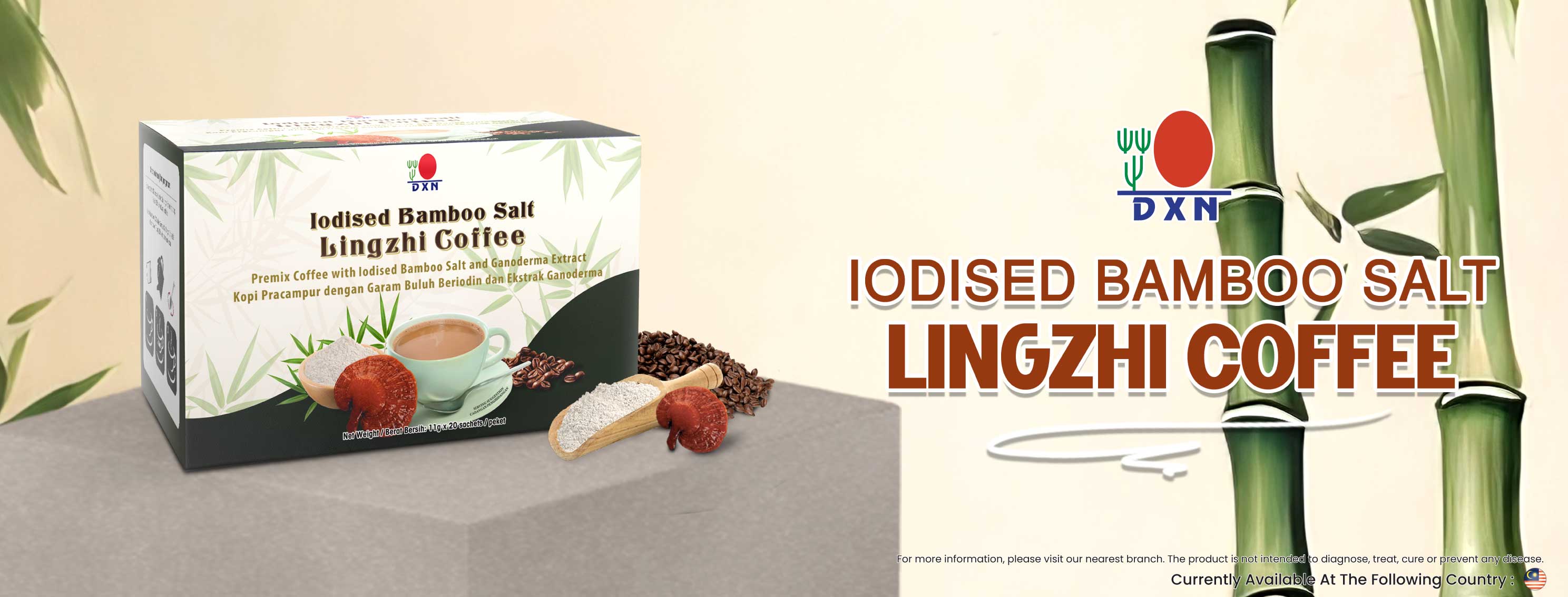 DXN Iodised Bamboo Salt Lingzhi Coffee Banner
